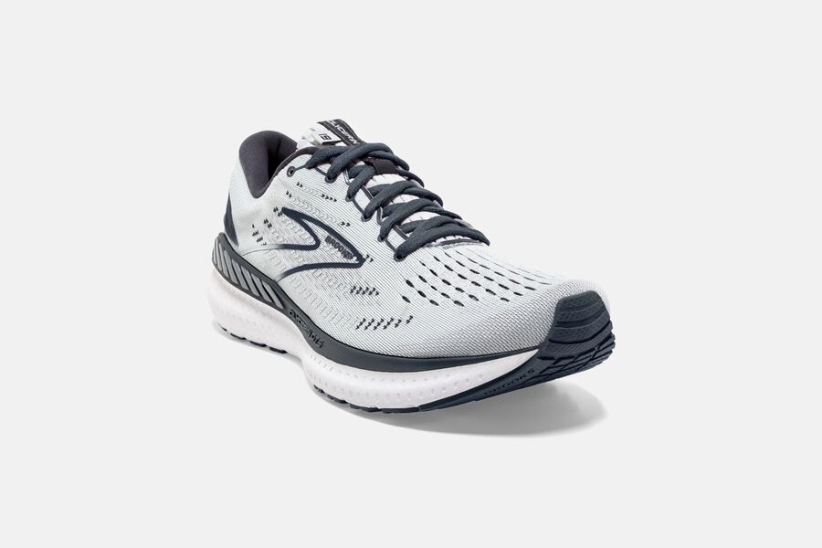 Brooks Glycerin GTS 19 Road Running Shoes - Womens - White/Grey - DU9785324